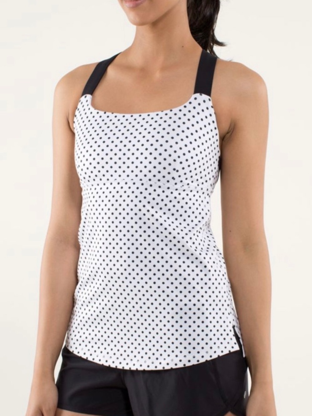 Lululemon track and train tank black/white, size 8